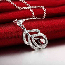 silver plated necklaces pendants insets hollow leaf colar feminino elegant smtn742 J4U66