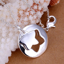 silver plated pendants couple starcollane men jewelry J4U66