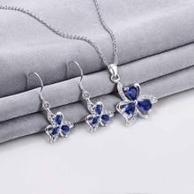 silver plated jewelry sets blossom necklace earring costume jewellery J4U66