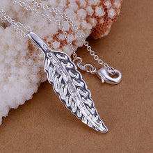 silver plated pendant necklace colorful feathercollier femme charm J4U66