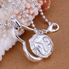 silver plated pendants rose heart colar feminino costume jewellery J4U66