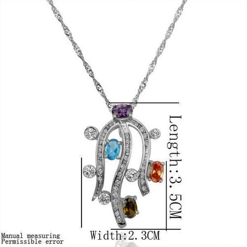 18k gold plating necklaces amp pendants silver flower plants collane collier plastron femme J4U66