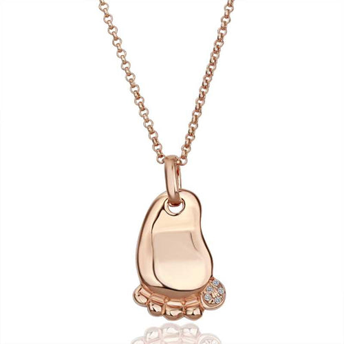 18k gold plating necklaces pendants gold foot maxi colar elegant J4U66