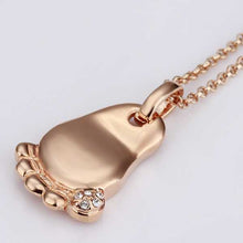 18k gold plating necklaces pendants gold foot maxi colar elegant J4U66