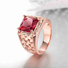 18k gold plated rings for women hollow edge crystal package anel feminino elegant J4U66