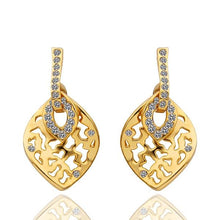 austrian crystal earrings for women yellow hollow stud earrings orecchini love hbe141 J4U66