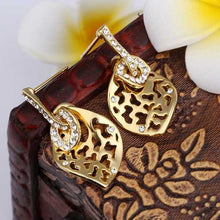 austrian crystal earrings for women yellow hollow stud earrings orecchini love hbe141 J4U66