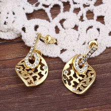 austrian crystal earrings for women yellow hollow stud earrings orecchini love hbe141 J4U66