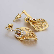 austrian crystal earrings for women yellow hollow stud earrings orecchini love hbe141 J4U66