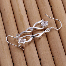 silver plated earings jewelry twisted stone pendientes to us bear jewelry J4U66