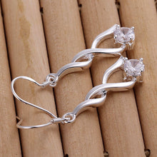 silver plated earings jewelry twisted stone pendientes to us bear jewelry J4U66