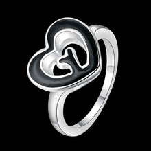 silver plated wedding ring heart shaped baking anel bijoux smtr7 J4U66