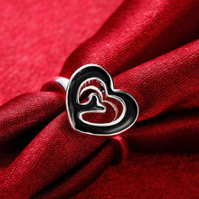 silver plated wedding ring heart shaped baking anel bijoux smtr7 J4U66