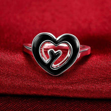 silver plated wedding ring heart shaped baking anel bijoux smtr7 J4U66