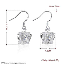 beautiful silver plated earing crown with stone cufflinks costume jewellery J4U66