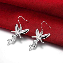 beautiful silver plated earring angel brinco floating charms J4U66