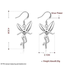 beautiful silver plated earring angel brinco floating charms J4U66