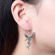 beautiful silver plated earring angel brinco floating charms J4U66