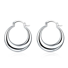 beautiful silver plated earrings crescent moon hoop brincos de festa fine jewelry J4U66