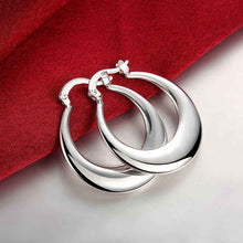 beautiful silver plated earrings crescent moon hoop brincos de festa fine jewelry J4U66