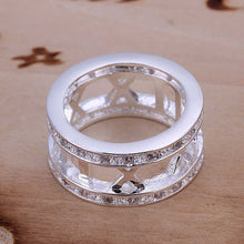 beautiful silver wedding ring inlaid stone roman opal margarida hbr04 J4U66