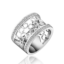 beautiful silver wedding ring inlaid stone roman opal margarida hbr04 J4U66