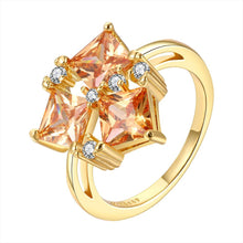 acessorios para mulher wedding ring square stone 18k color anel de ouro elegant hbr15 J4U66