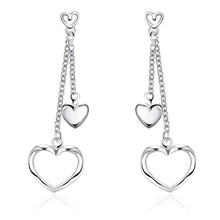 silver earrings for women hollow double heart cuff charm smte51 J4U66
