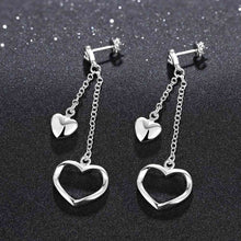 silver earrings for women hollow double heart cuff charm smte51 J4U66