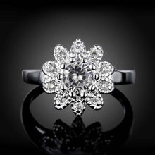 silver plated engagement rings sunflower inlaid stone anel feminino hbr103 J4U66