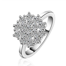 silver plated engagement rings sunflower inlaid stone anel feminino hbr103 J4U66