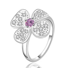 silver plated engagement rings sunflower inlaid stone anel feminino hbr103 J4U66