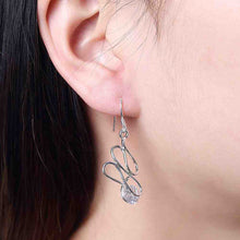 silver plated earing twisted stone pendientes jewellery J4U66