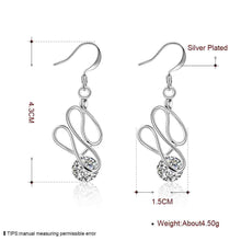 silver plated earing twisted stone pendientes jewellery J4U66