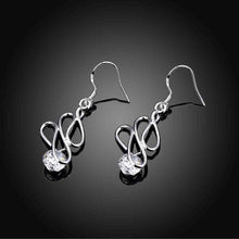silver plated earing twisted stone pendientes jewellery J4U66