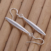 silver plated earrings for women needle shaped cufflinks joias J4U66