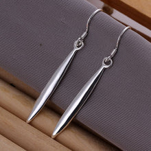 silver plated earrings for women needle shaped cufflinks joias J4U66