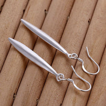 silver plated earrings for women needle shaped cufflinks joias J4U66