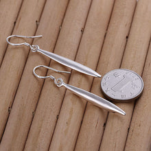 silver plated earrings for women needle shaped cufflinks joias J4U66