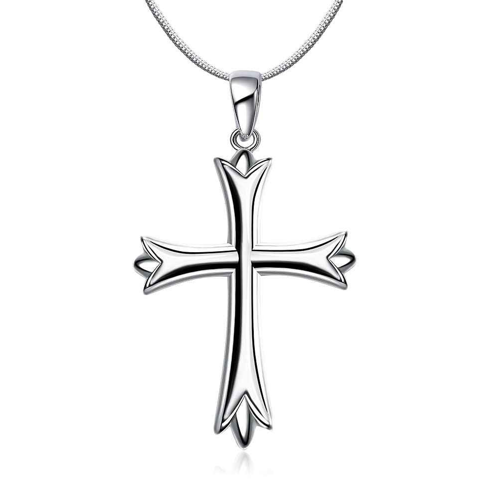 silver plated necklaces for women cross collares jewelry european style smtn20 J4U66