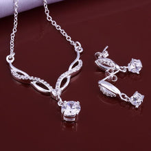 silver plated jewelry sets white month e n collier plastron femme J4U66