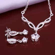 silver plated jewelry sets white month e n collier plastron femme J4U66