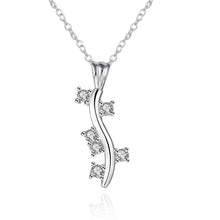silver plated necklace women branch crystal choker smtn25 J4U66