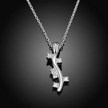 silver plated necklace women branch crystal choker smtn25 J4U66