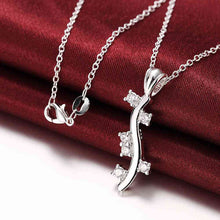 silver plated necklace women branch crystal choker smtn25 J4U66