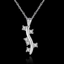 silver plated necklace women branch crystal choker smtn25 J4U66
