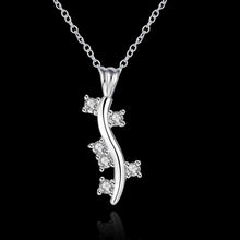 silver plated necklace women branch crystal choker smtn25 J4U66
