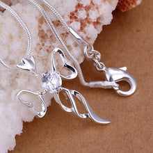 silver plated pendant necklace cross vintage necklace costume jewellery J4U66
