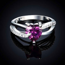 silver plated wedding ring strawberry blue anel masculino diy hbr335 J4U66