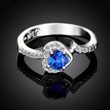 silver plated wedding ring strawberry blue anel masculino diy hbr335 J4U66